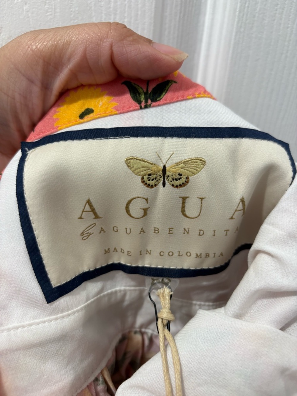 Agua by Agua Bendita Manzanilla Embroidered Cotton Poplin Mini Dress NWOT - Picture 3 of 3
